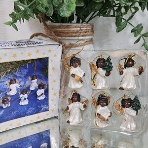 Vintage 90's Angel Christmas Mini Ornaments Set Of 6